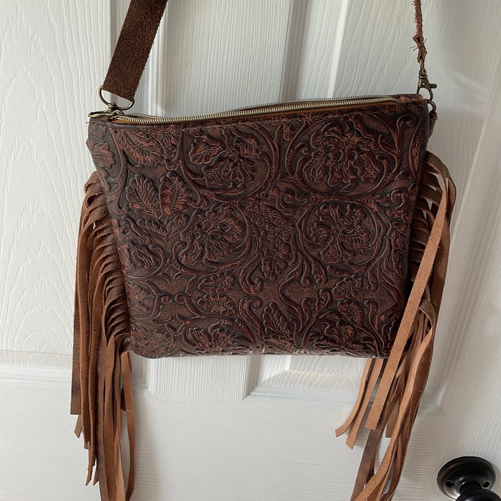 Custom Made Fringe Leather Bag.